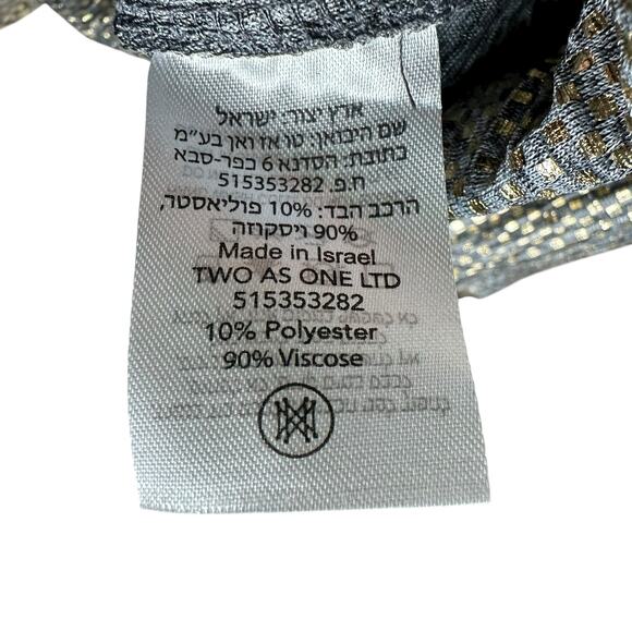 SABINA MUSAYEV Gray Gold Patterned Mini Dress Women's Size XS Night Out Glam - Picture 5 of 8